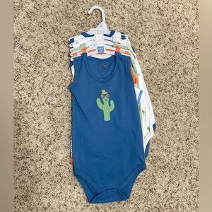 Hudson Baby Boy Sleeveless Bodysuits, 5-Pack, Cactus Set. Size: 18-24M. NWT!!
